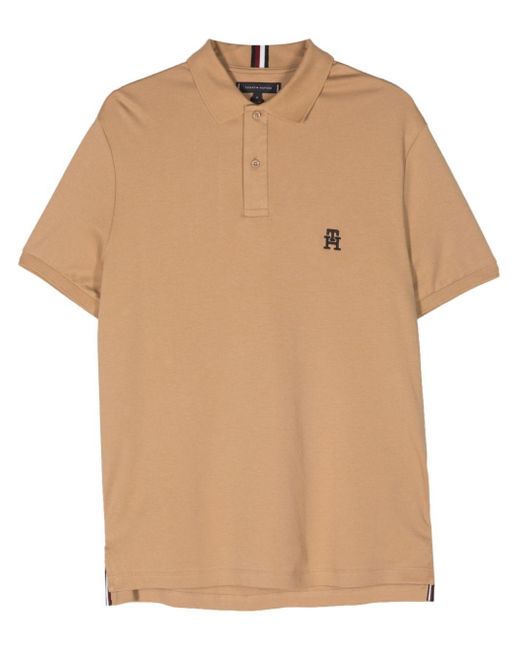 Tommy Hilfiger Natural Logo-embroidered Polo Shirt for men