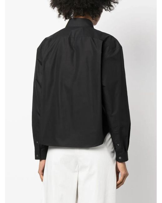 The Row Black Long-Sleeve Cotton Shirt
