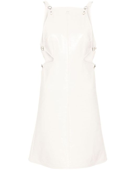 Robe courte Slash Buckle à design sans manches Courreges en coloris White