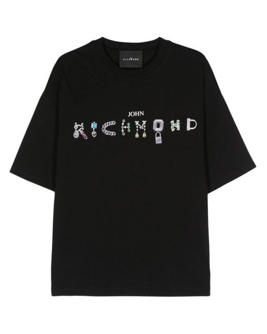 John Richmond T-shirt Met Logoprint in het Black voor heren