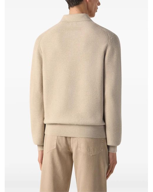 Zegna Natural Cream Mélange Oasi Cashmere Polo Shirt for men