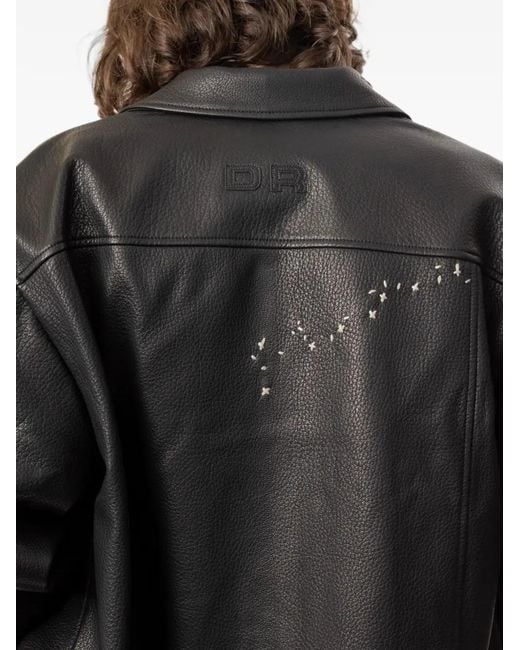 DOMREBEL Black Roses Lambskin Jacket for men
