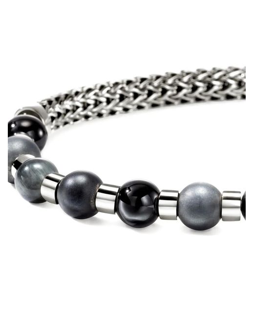 John Hardy White Sterling Beaded Bracelet for men