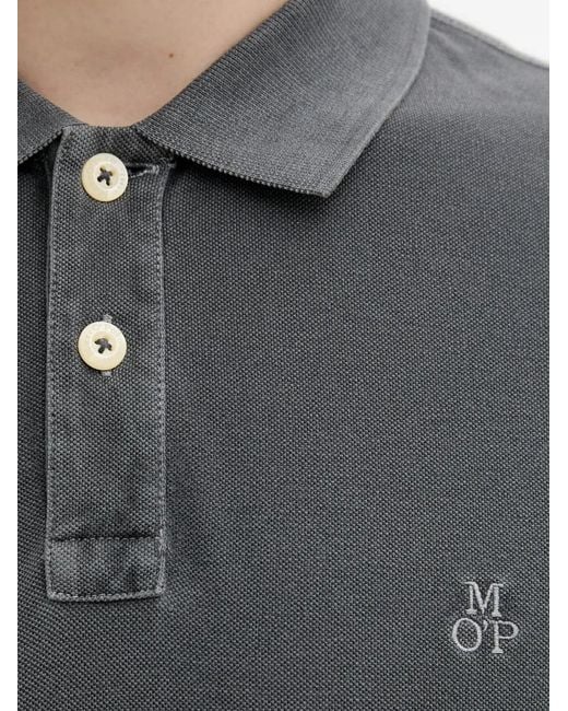 Marc O' Polo Gray Logo-Embroidered Piqué Polo Shirt for men
