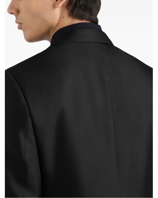 Dolce & Gabbana Black Sicilia Light Single-Breasted Silk Twill Jacket for men