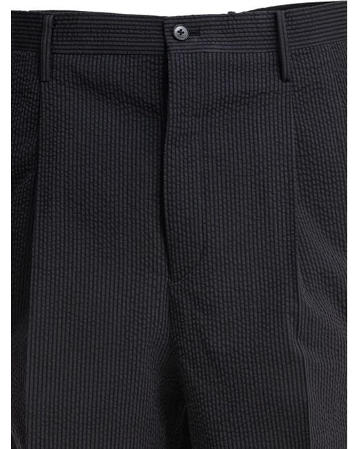 Kaptain Sunshine Black Pleated Pinstripe Trousers for men