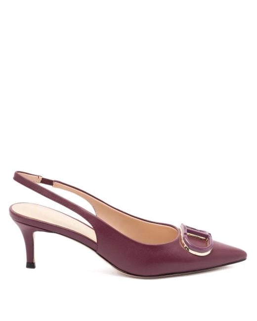 Twinset Pink 60Mm Slingback Leather Pumps