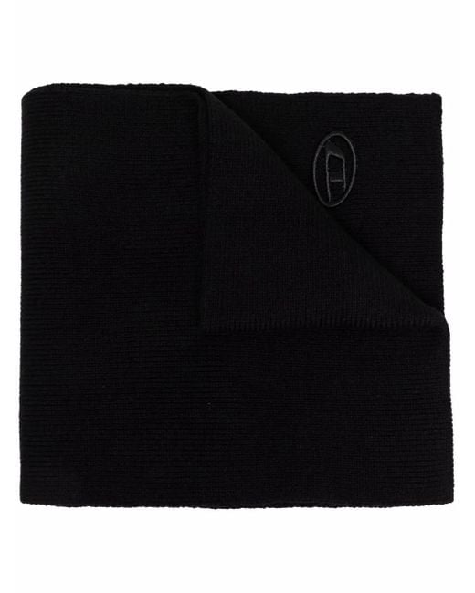 DIESEL Black K-Coder Ribbed Wool-Blend Scarf
