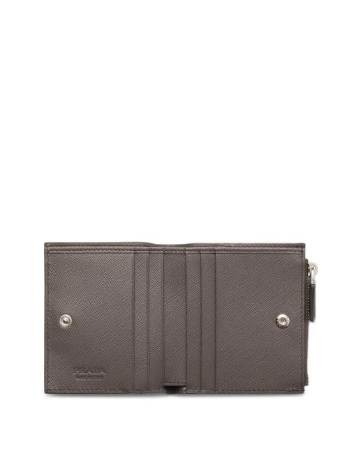 Prada Gray Small Saffiano-Leather Wallet for men