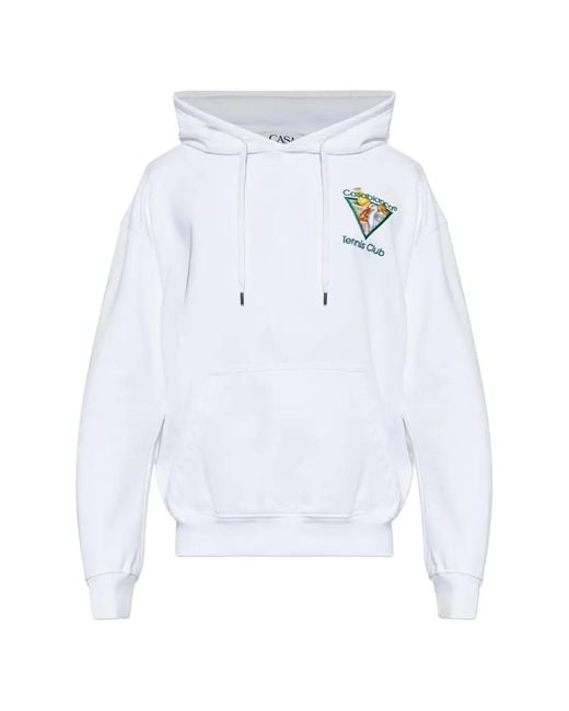 Casablanca White Tennis Club Embroidered Hoodie for men