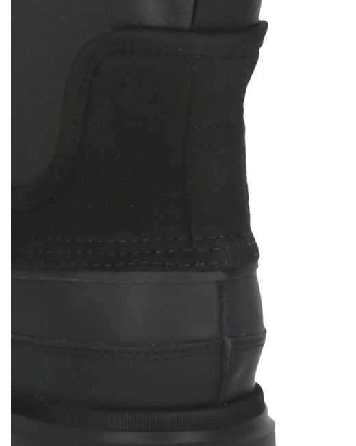 Hogan Black Embossed Logo Raised Sole Boots