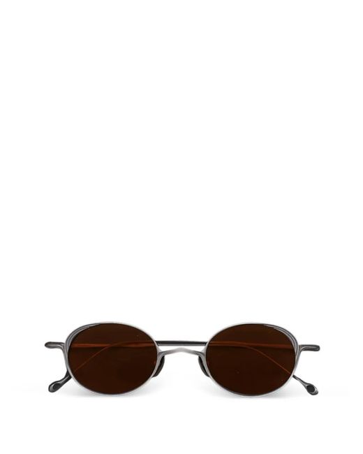 Rigards Brown Round-Frame Sunglasses