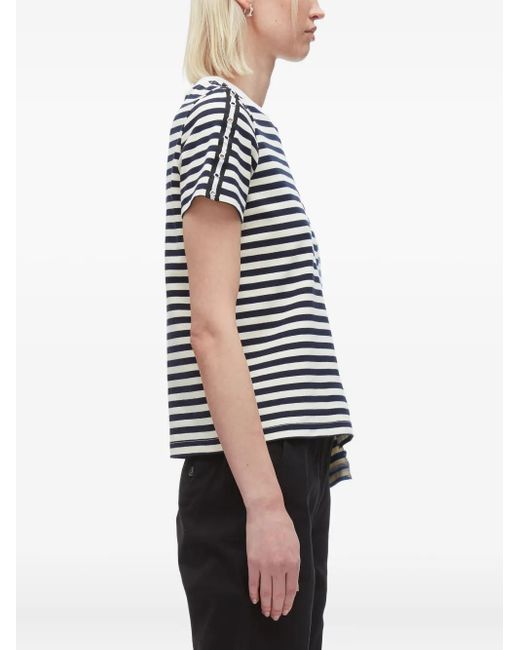 3.1 Phillip Lim Blue Striped Panelled T-Shirt