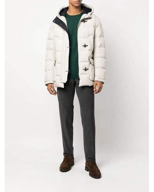 Fay Green Fine-Knit Ribbed-Trim Jumper for men