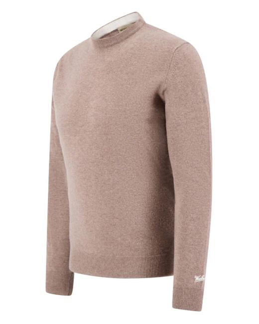 Woolrich Pink Crew-Neck Wool Sweater for men