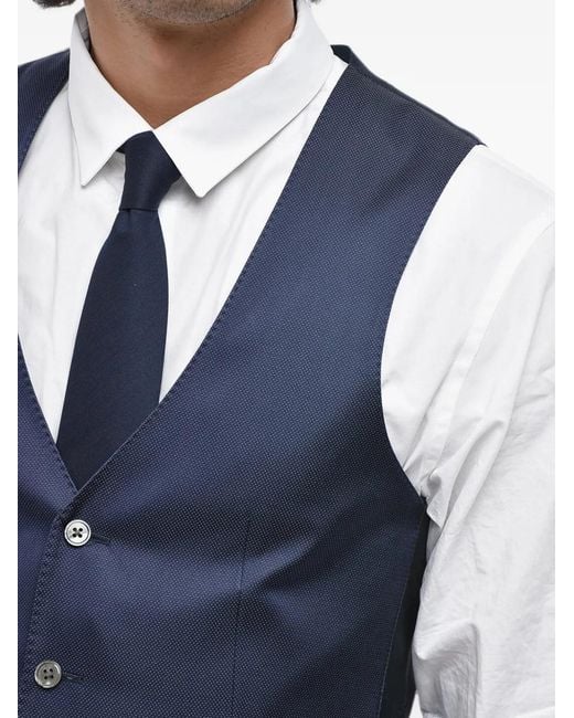 Corneliani Blue Silk Waistcoat for men