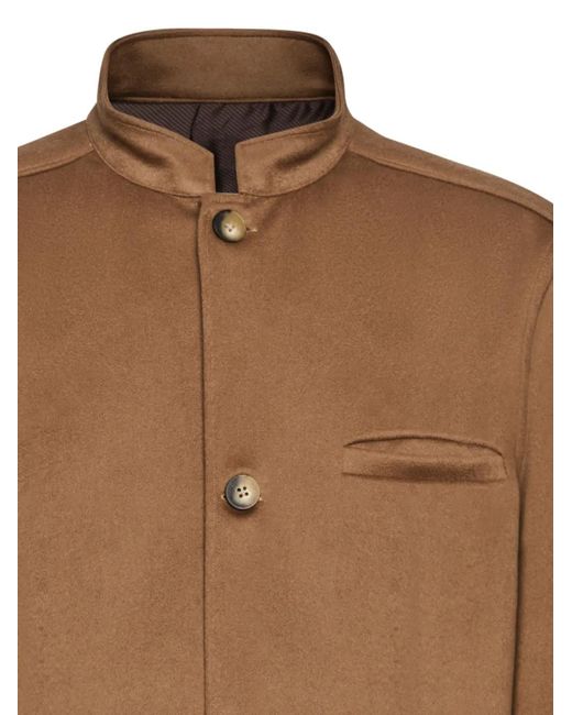 Franzese Collection Brown Button Collar Jacket for men