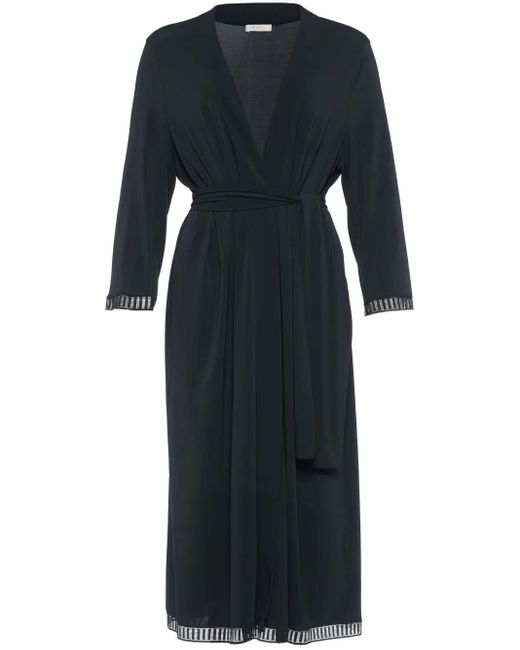 Eres Blue Violette Lace Trim Robe