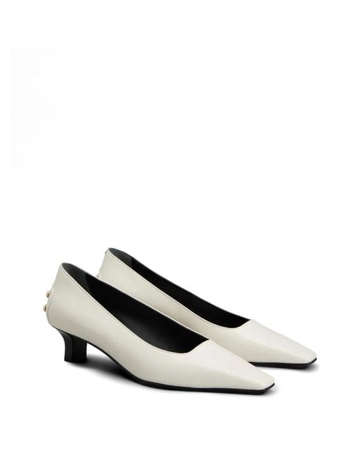 Tod's White Studs-Detail Pumps