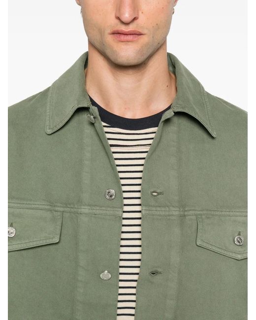 A.P.C. Green Button-Fastening Flap-Pocket Jacket for men