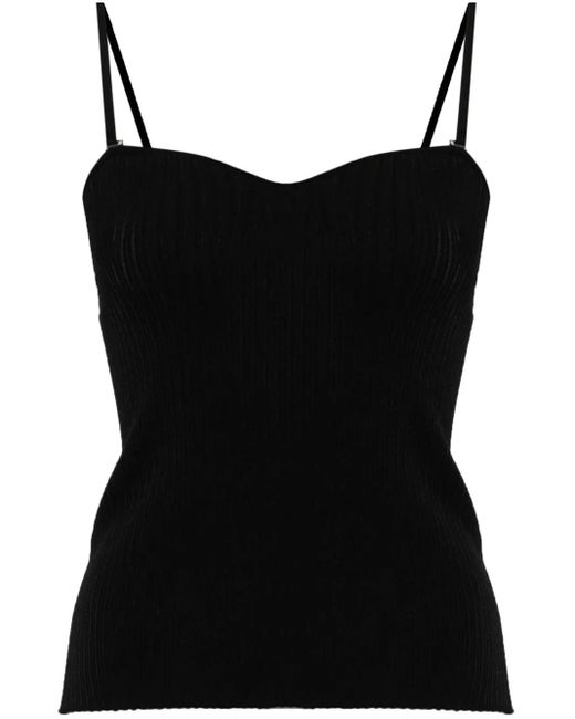 Emporio Armani スウィートハートネック リブトップ Black