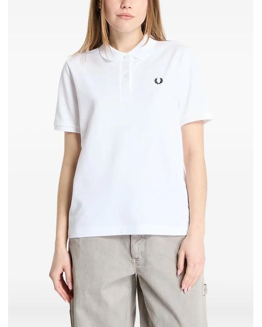 Fred Perry White G6000 Polo Top