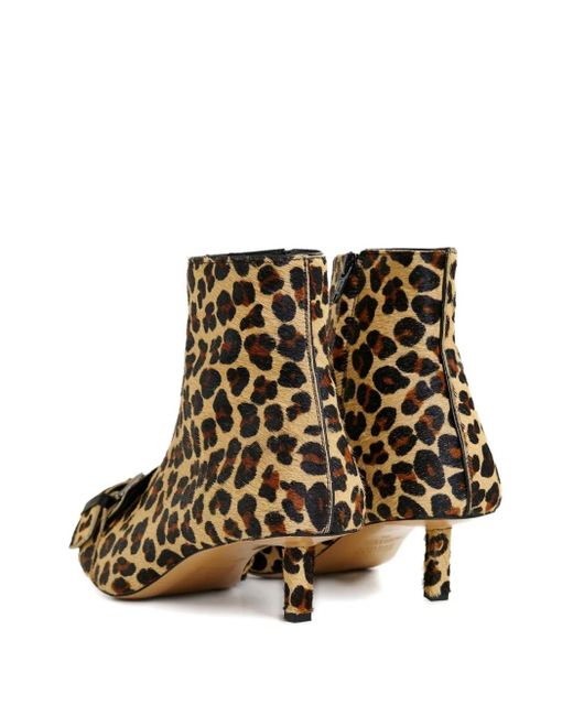 Essentiel Antwerp Brown 45Mm Ickle Leopard-Print Buckle Ankle Boots