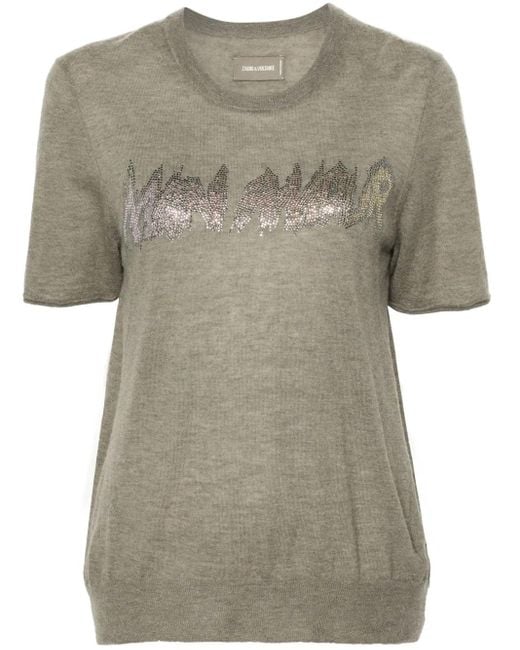 Zadig & Voltaire T-Shirt Met Print in het Gray