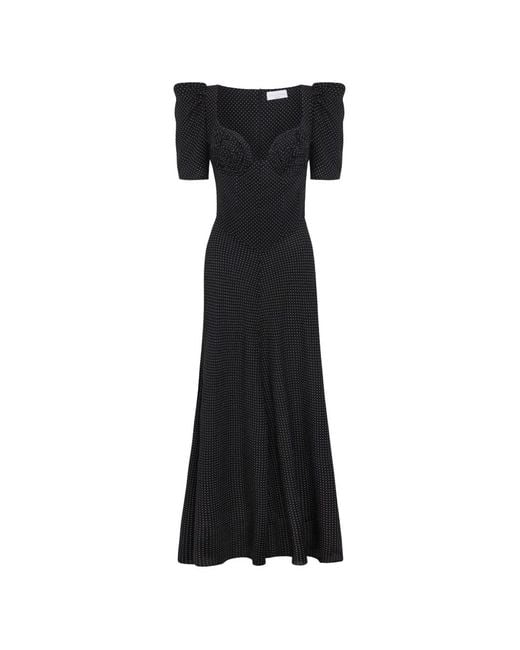Violante Nessi Black Baccarat Couture Sleeve Polka Dot Dress