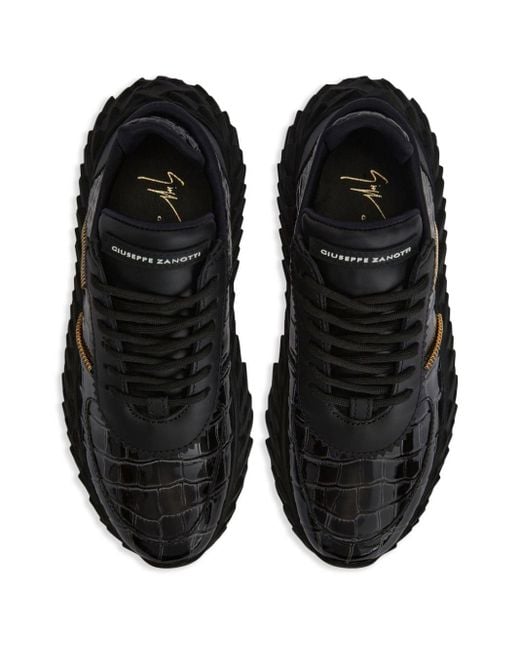 Giuseppe Zanotti Black Urchin Crocodile-effect Sneakers