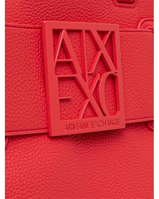 ARMANI EXCHANGE Red Belt-Detail Tote Bag