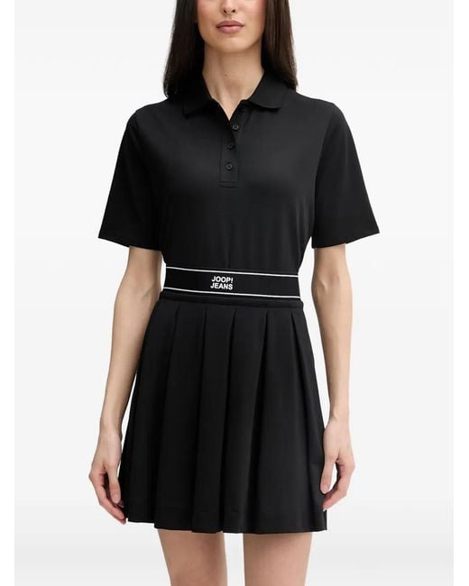 Joop! Black Talena Logo-Waistband Polo-Collar Top