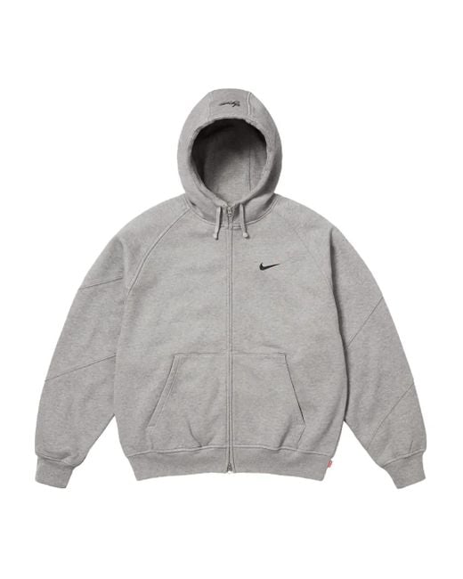 X Nike Felpa Con Cappuccio E Zip "Ss25 di Supreme in Gray da Uomo