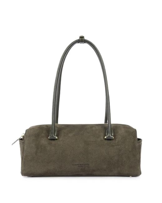 Lancaster Metallic Suede-Finish Shoulder Bag