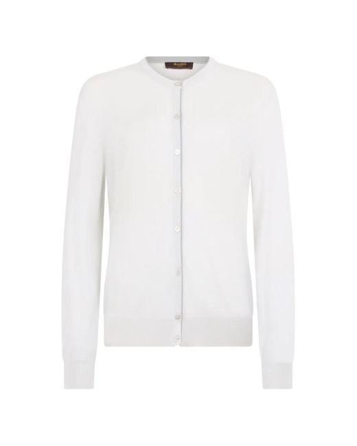 Moorer White Button Cardigan