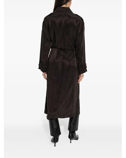 AllSaints Black Linnie Double-Breasted Coat