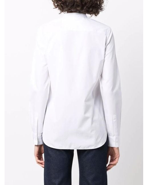 Aspesi White Band-Collar Cotton Shirt