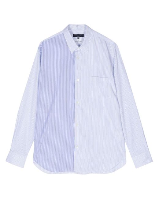Comme des Garçons Blue Long-sleeve Striped Poplin Shirt for men