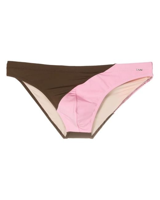 Amir Slama Pink Panelled Swim Trunks for men
