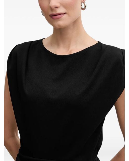 Morgan Black Draped Sleeveless Mini Dress
