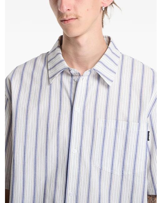 Daily Paper White Striped Logo-Print Shirt