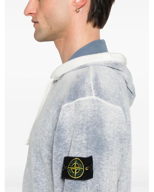 Stone Island Blue Hoodie for men