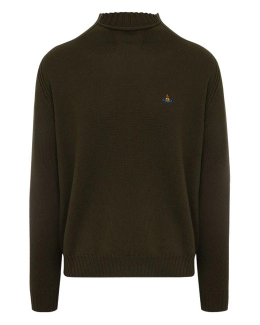 Jersey de lana con bordado Orb y cuello alto Vivienne Westwood de hombre de color Green