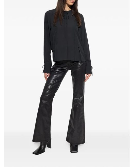 Rag & Bone Blue Arden Pleated Blouse