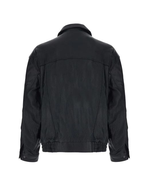 DUNST Black Panelled Leather Jacket