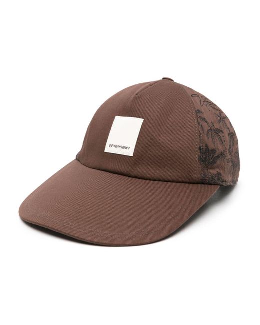 Cappello da baseball con applicazione logo di Emporio Armani in Brown da Uomo