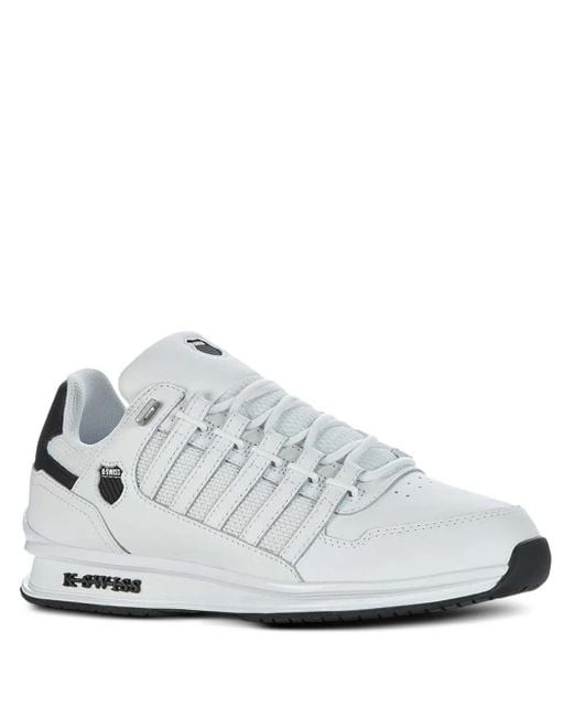 K-swiss White Leather Lace-Up Trainers for men