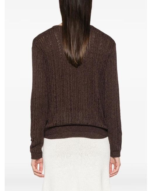 AYA MUSE Brown Zula Double-Layer Sweater