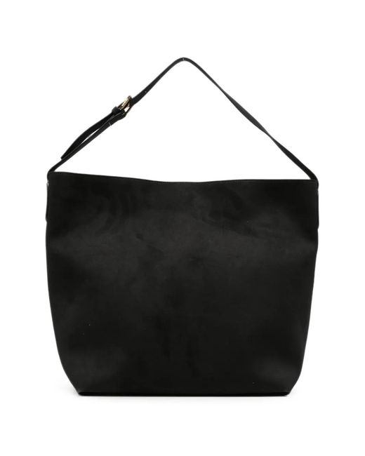 THEMOIRÈ Black Zoe Suede-Effect Shoulder Bag
