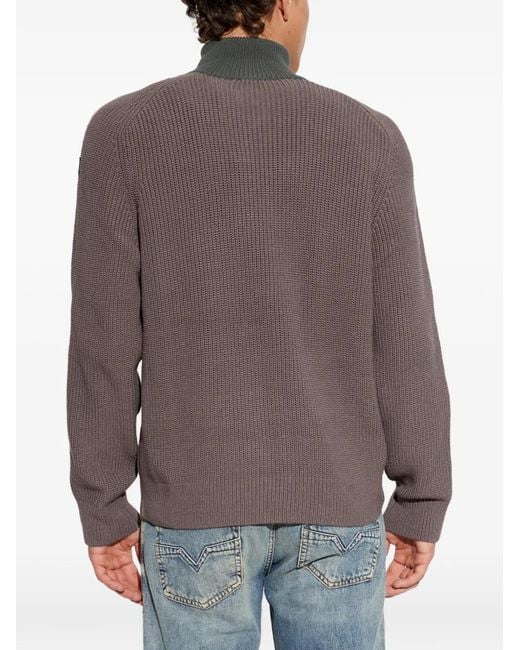 DIESEL Brown K-Orio Zip-Up Cardigan for men